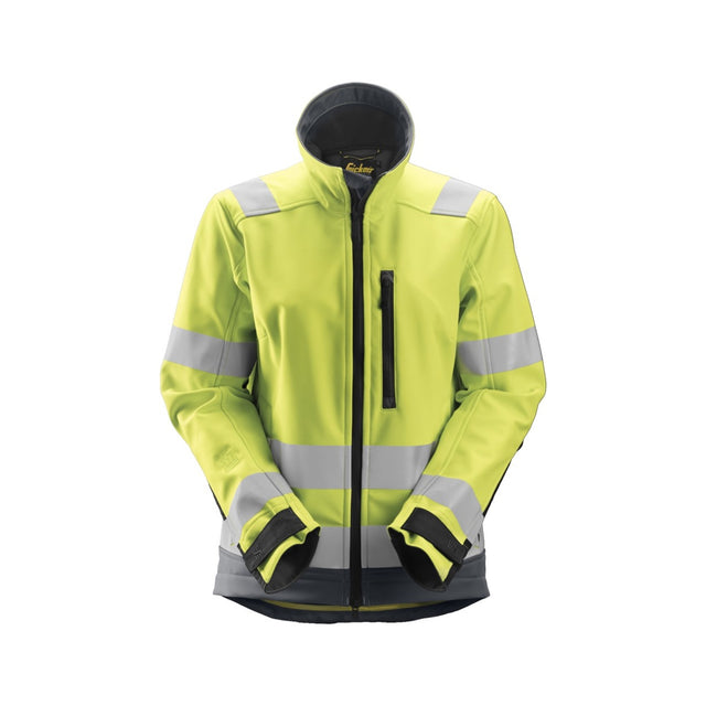 Snickers Workwear softshelljakke til dame med høy synlighet klasse 2/3