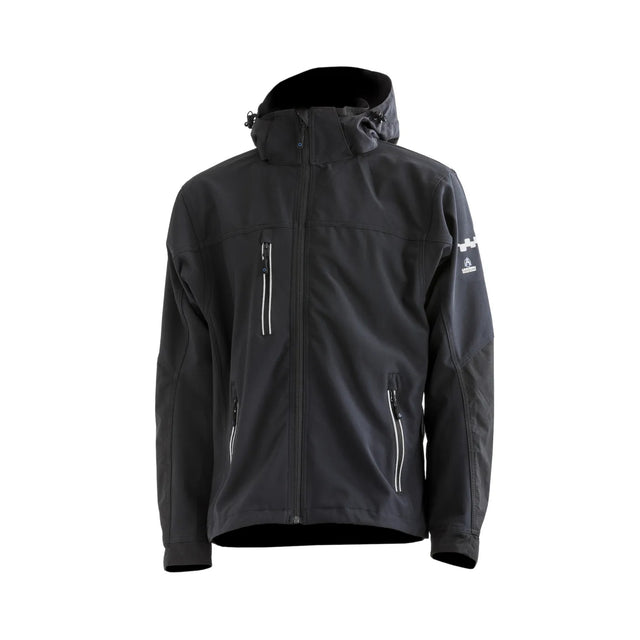 Lett softshelljakke med hette fra Univern – vindavvisende, vannavvisende og perfekt til arbeid.