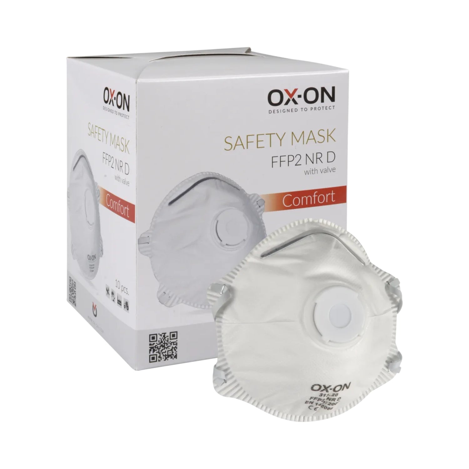 OX-ON FFP2 engangsmaske med ventil gir komfortabel beskyttelse mot farlige partikler og aerosoler.
