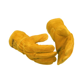 Kort og helfôret sveisehanske i slitesterkt okseskinn – med varmebestandig Kevlar-søm fra Guide.