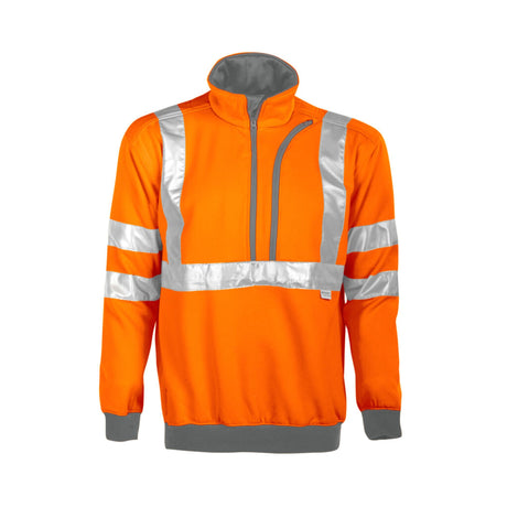 Hi-vis sweatshirt fra ProJob med 1/2 zip for arbeid.