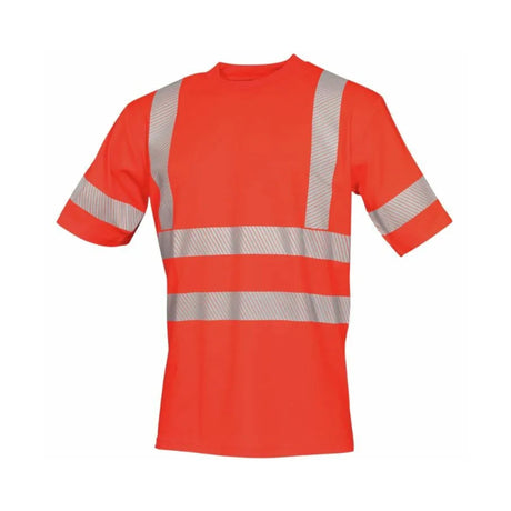 Gesto Hi-Vis T-skjorte klasse 3 med myk bomullsinnside, rund hals og elastiske reflekser for god bevegelsesfrihet.