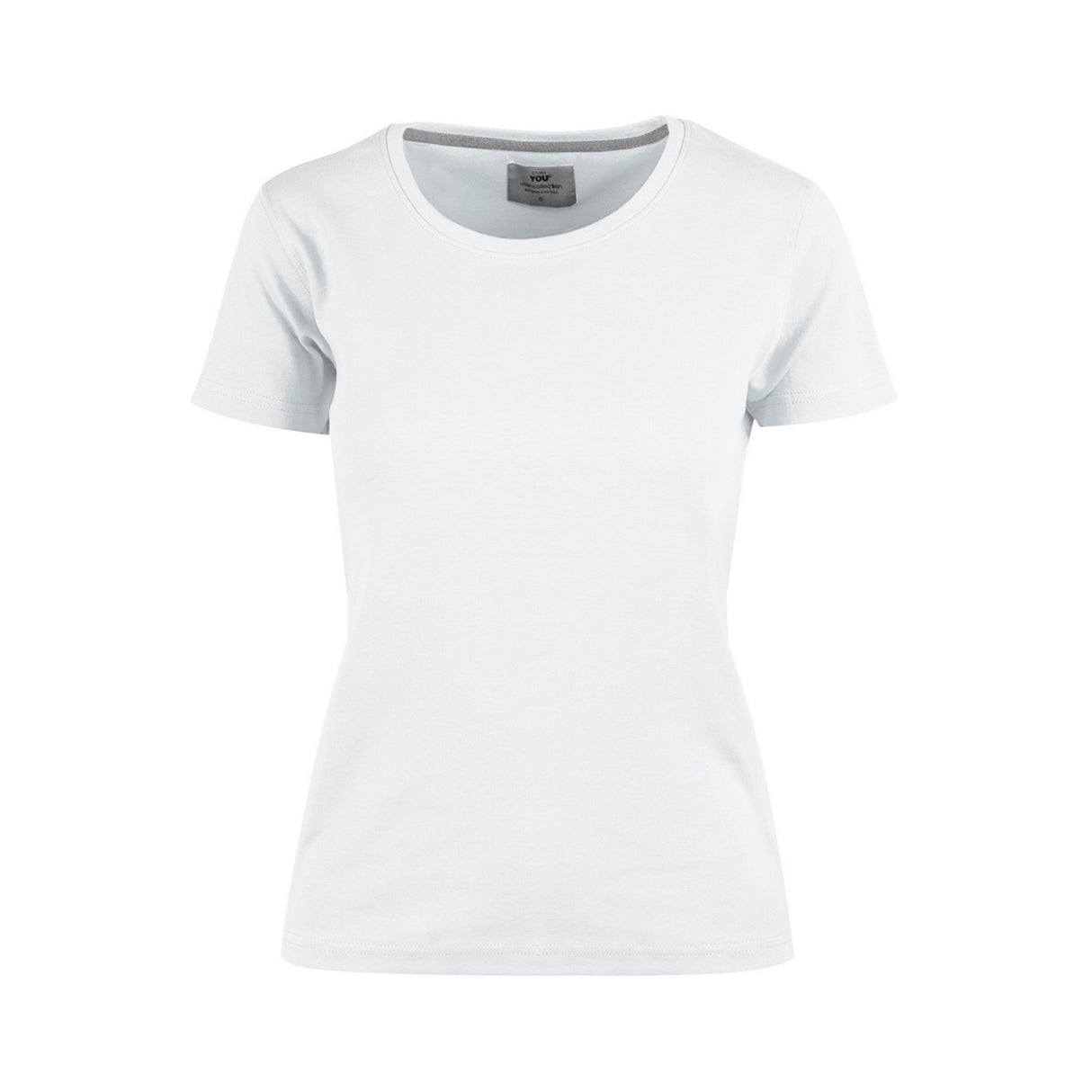 YouBrands interlock t-skjorte til dame i 100 % kjemmet bomull med fasongsydd passform.