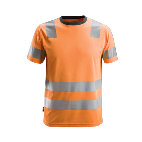 Snickers Workwear t-skjorte med høy synlighet klasse 2 for sikkert arbeid i utsatte områder.