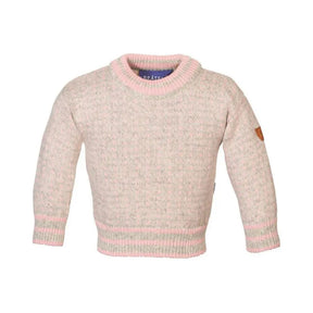 Bråtens Islender ullgenser til barn i rosa og grått, strikket i 100 % norsk ull.