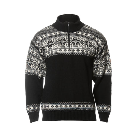 Bråtens Snøstjerne ullgenser med ½ zip og høy fleecefôret hals, laget i 100 % norsk ull.