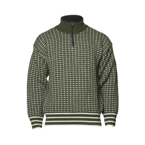 Klassisk Islender ullgenser fra Bråtens i 100% norsk ull med høy hals og glidelås.