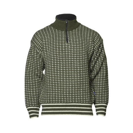 Klassisk Islender ullgenser fra Bråtens i 100% norsk ull med høy hals og glidelås.