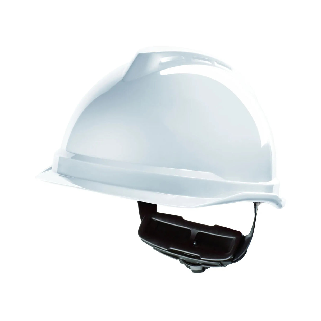 MSA vernehjelm med kort brem, optimal balanse og Fas-Trac III for komfortabel heldagsbruk.