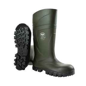 Bekina vernestøvel i slitesterk PU med ståltå og sklisikker såle for arbeid i krevende miljøer.