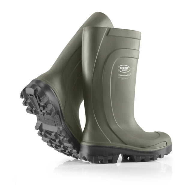 Bekina vintervernestøvel i slitesterk PU med ståltå og spikertrampbeskyttelse for arbeid i ekstrem kulde.