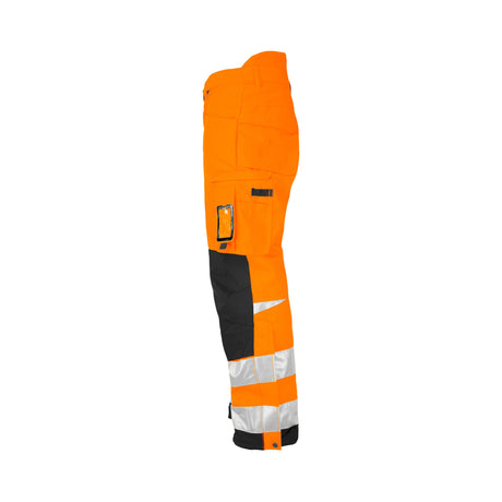 Jobman Hi-Vis arbeidsbukse med EN ISO 20471 klasse 2, forhøyet rygg og regulerbar midje.
