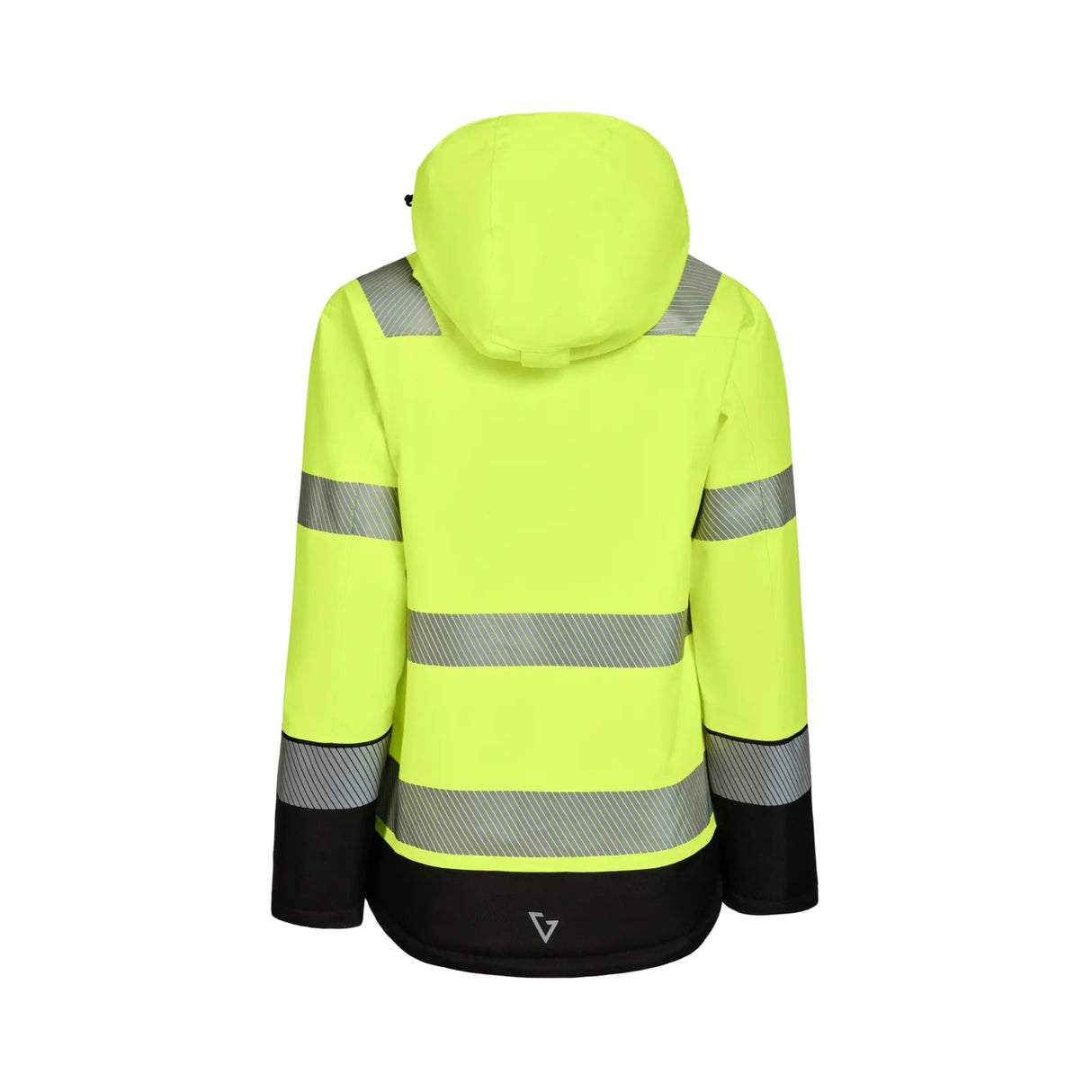 Vattert arbeidssjakke med avtakbar hette, refleksdetaljer og høy isolasjonsevne.