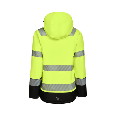 Vattert arbeidssjakke med avtakbar hette, refleksdetaljer og høy isolasjonsevne.