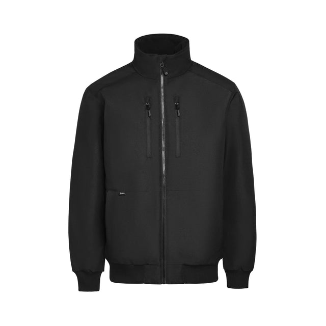 Vattert pilotjakke fra Gesto med fleecefôret krage og praktiske lommer for arbeid i kaldt vær.