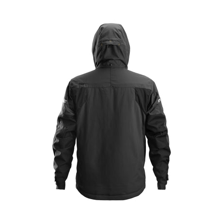 Vanntett arbeidsjakke med refleks og avtakbar hette for arbeid i våte omgivelser.