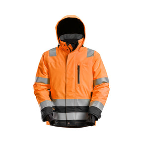 Snickers Workwear vinterjakke klasse 3 med høy synlighet og vanntett beskyttelse.