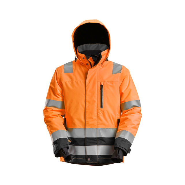 Snickers Workwear vinterjakke klasse 3 med høy synlighet og vanntett beskyttelse.