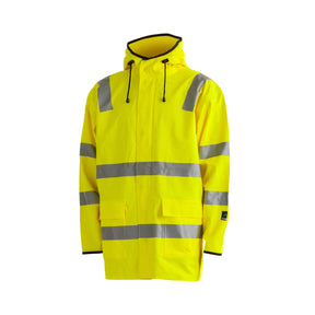 Oppdag Univern's regnjakke i synlighetklasse 3 - den ultimate løsningen for sikkerhet og komfort på bygg- og anleggsplassen. Med slitesterk konstruksjon og optimal synlighet, holder denne jakken deg trygg og synlig gjennom alle værforhold!